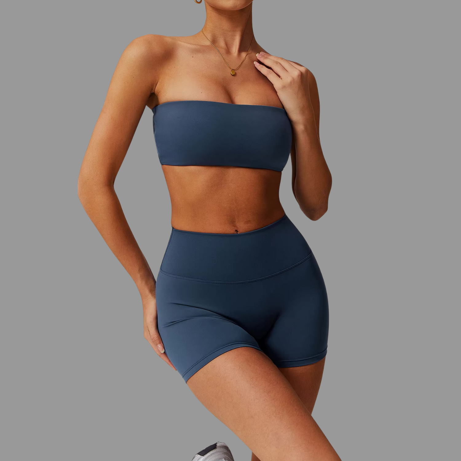 Bandeau type Brassière de sport Bleu PILATIV