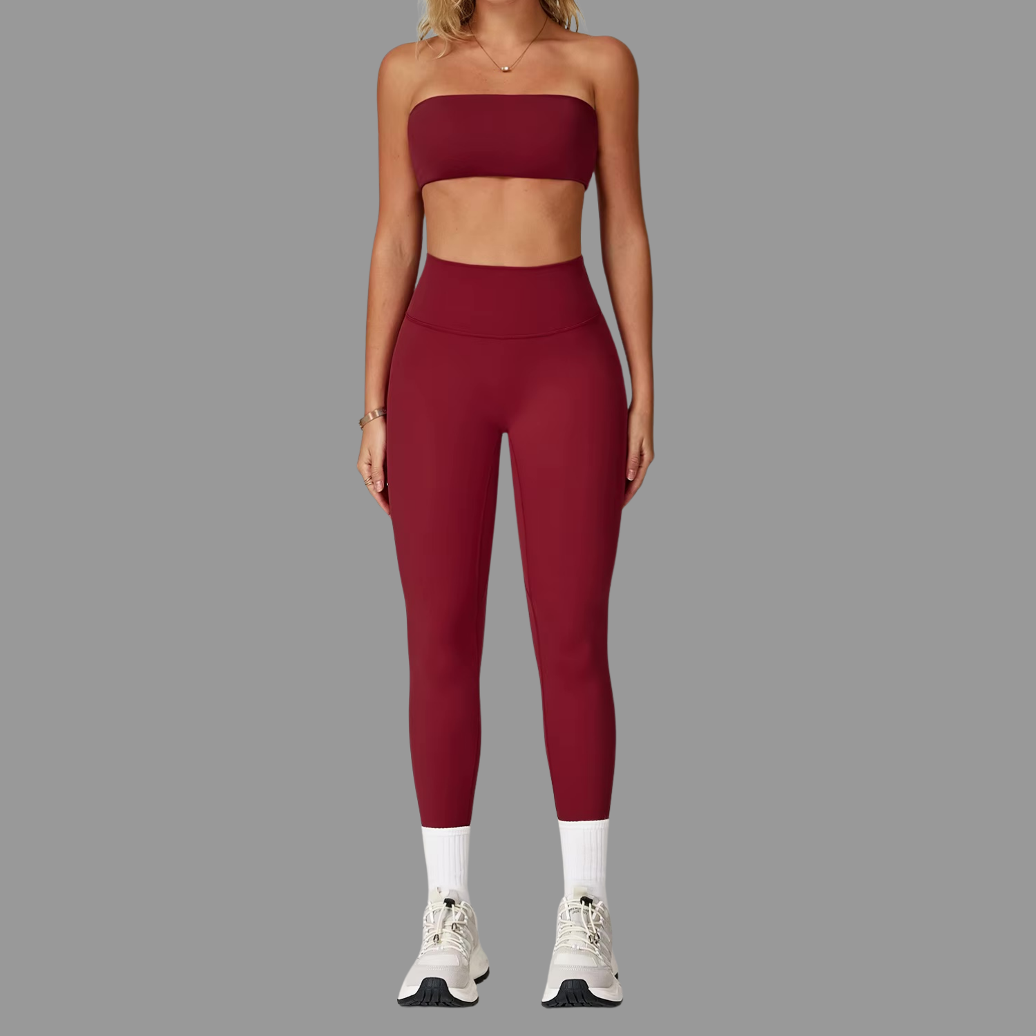 Bandeau type Brassière de sport Rouge PILATIV
