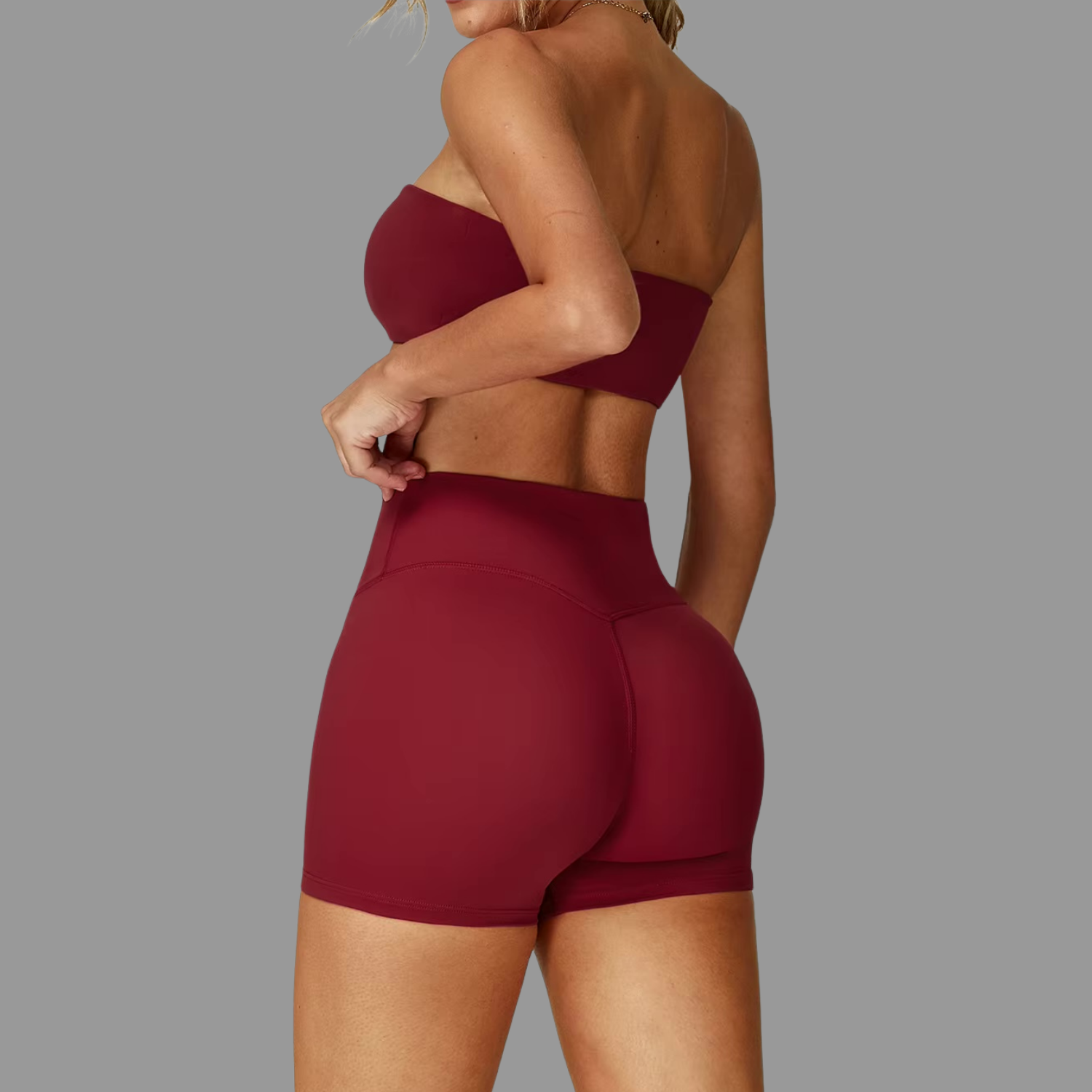 Bandeau type Brassière de sport Rouge PILATIV