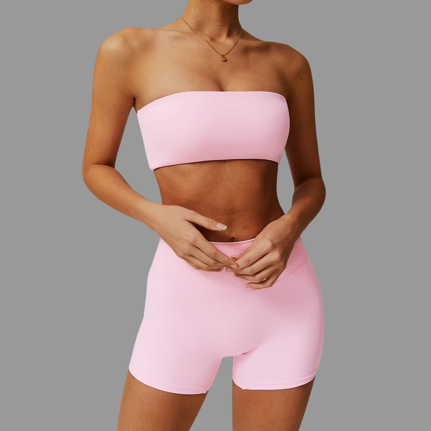 Bandeau type Brassière de sport Rose PILATIV