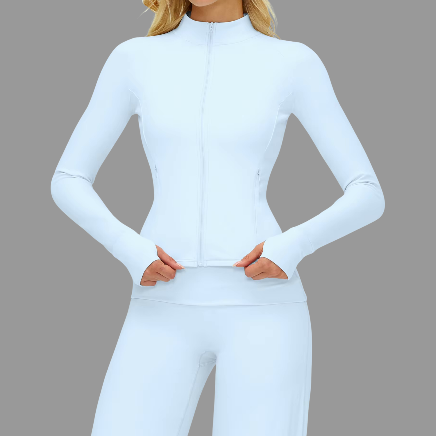 Veste de sport à col zappé Bleu clair PILATIV