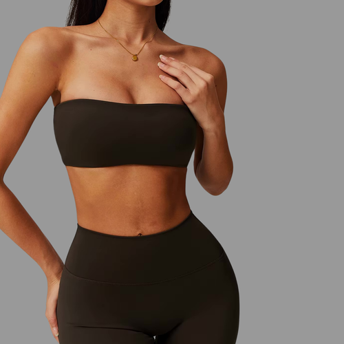Bandeau type Brassière de sport Noir PILATIV