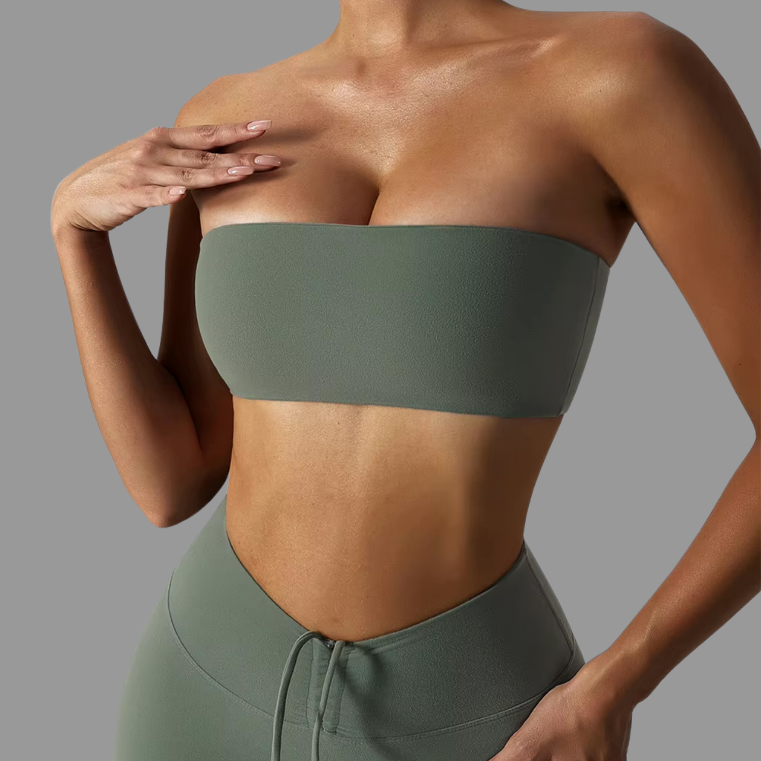 Bandeau type Brassière de sport Vert PILATIV