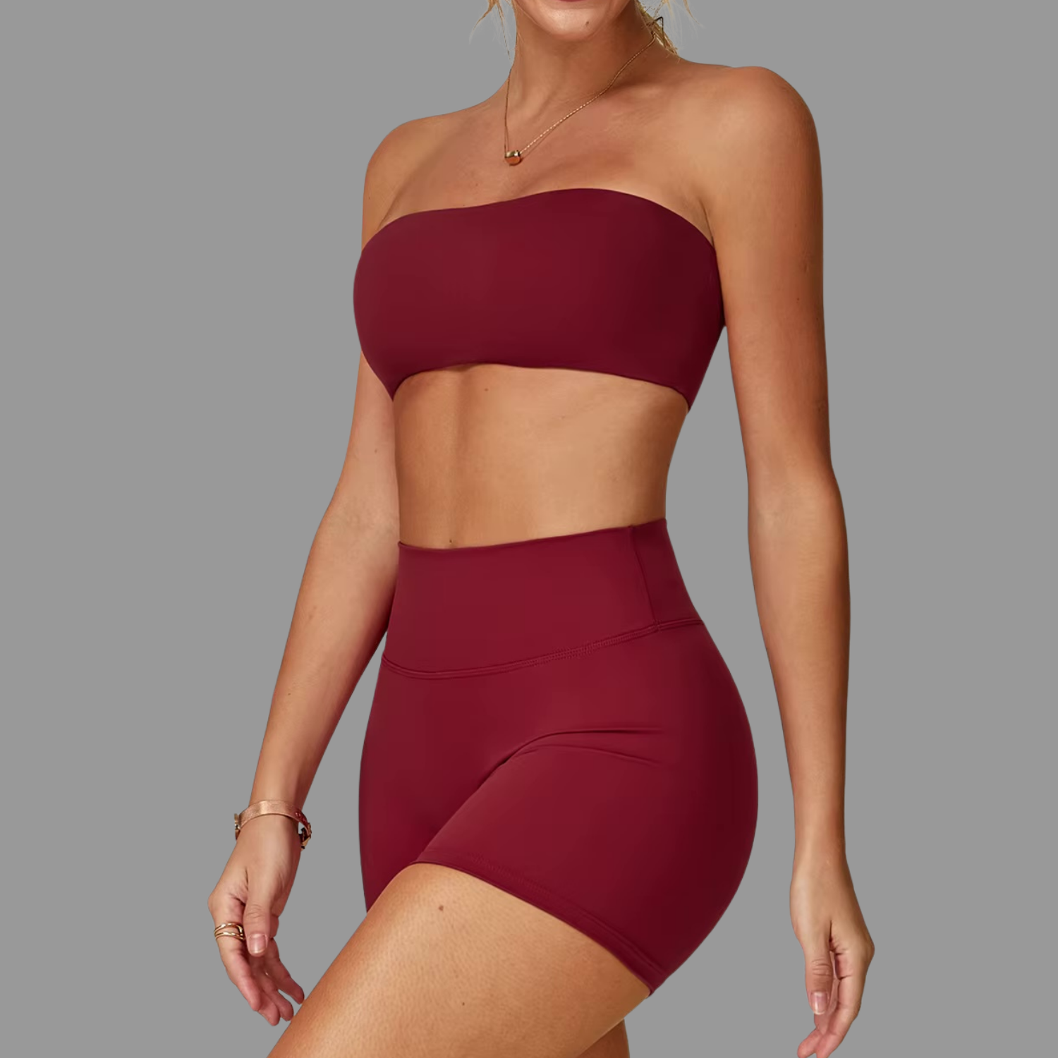Bandeau type Brassière de sport Rouge PILATIV