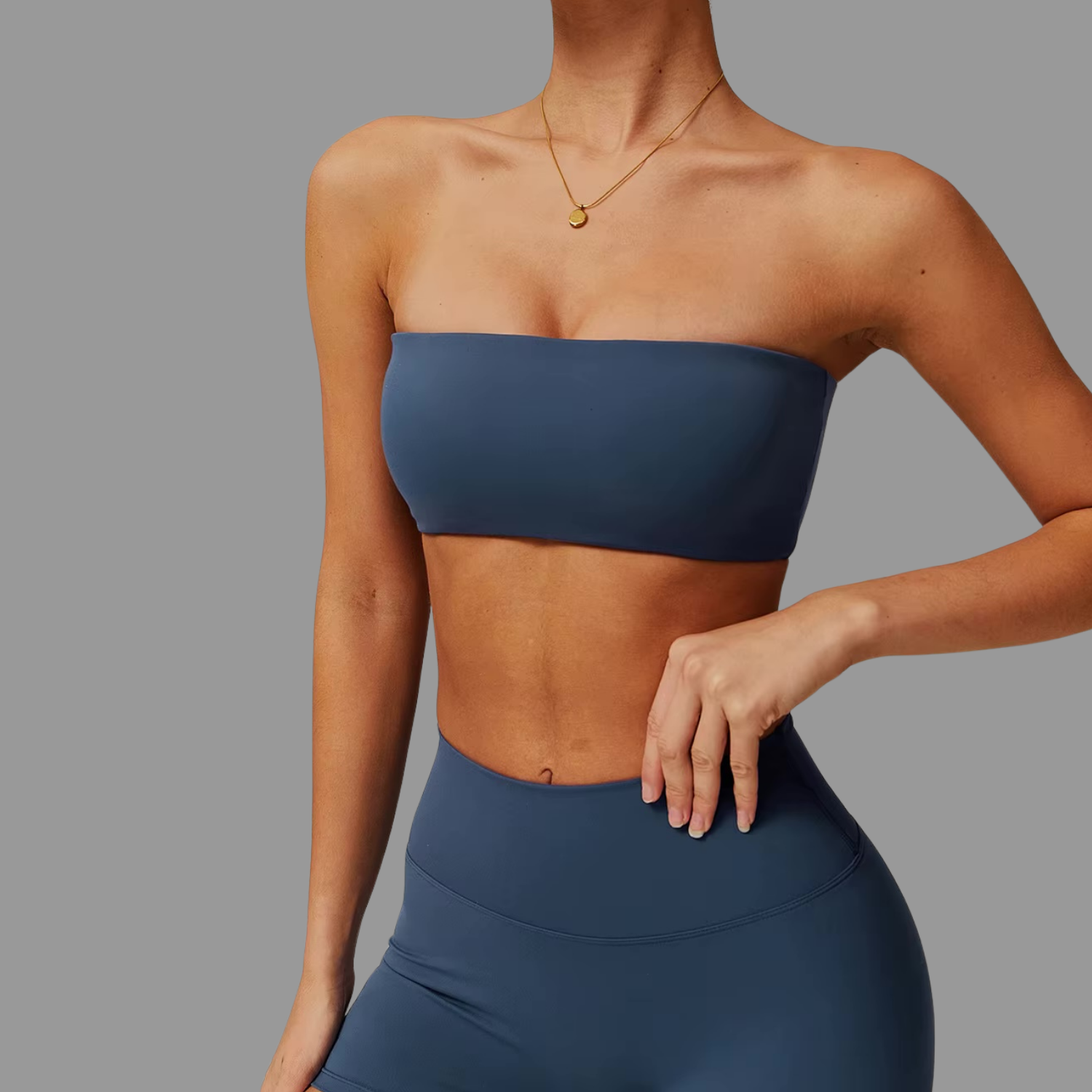 Bandeau type Brassière de sport Bleu PILATIV