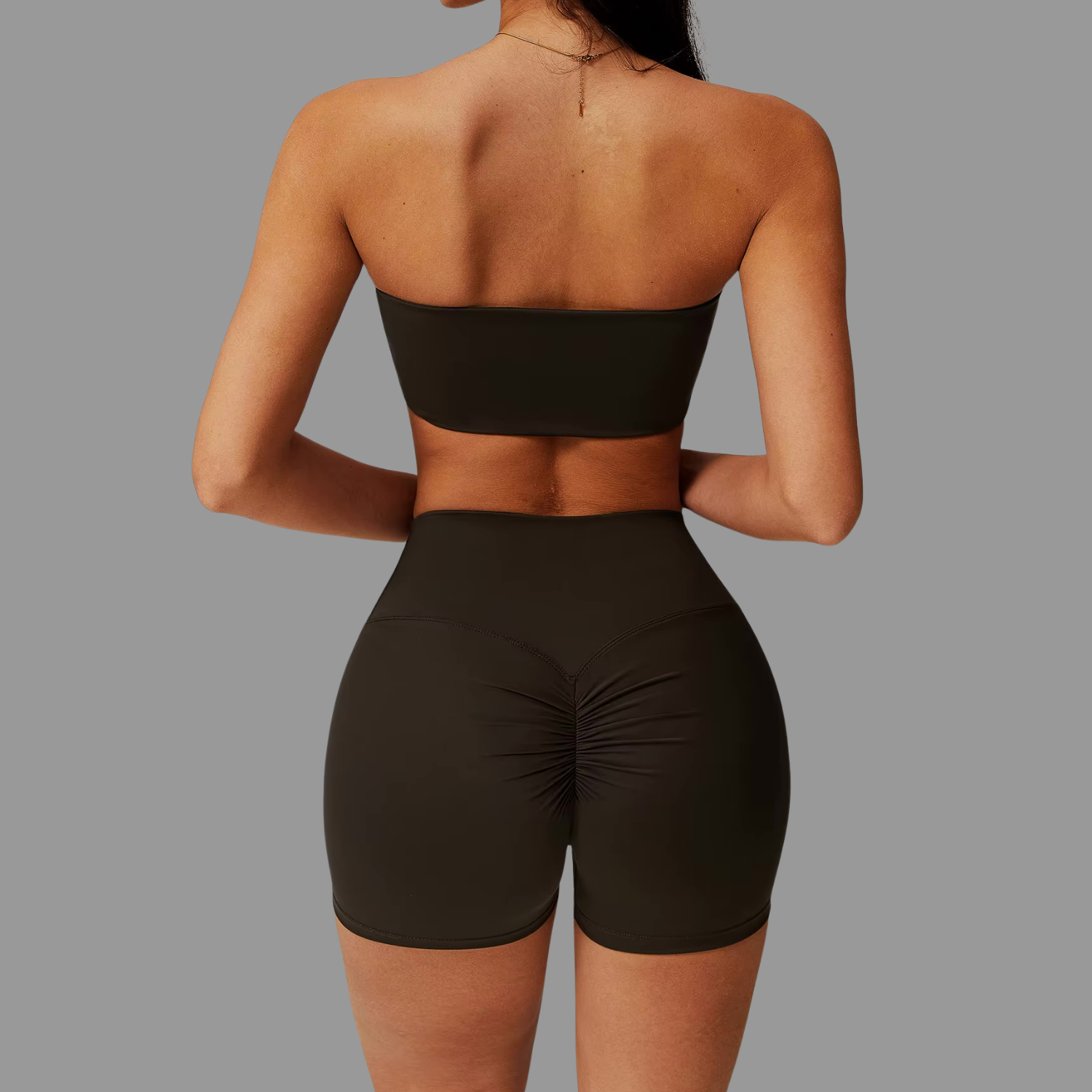 Bandeau type Brassière de sport Noir PILATIV