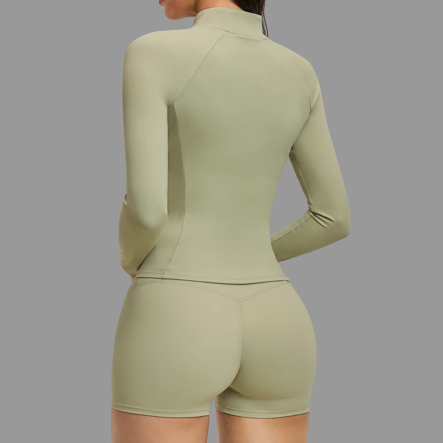 Veste de sport à col zappé Vert PILATIV