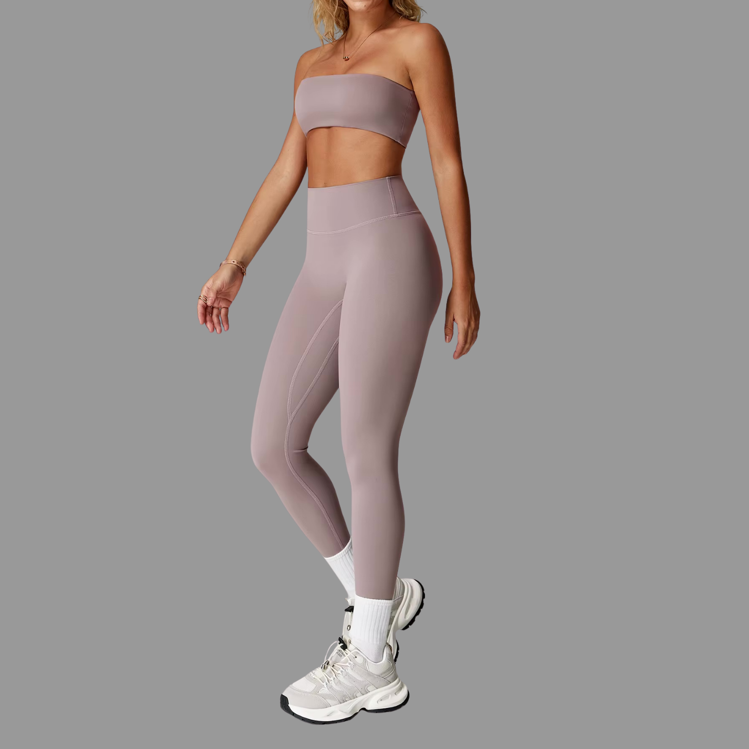 Bandeau type Brassière de sport Violet Pastel PILATIV