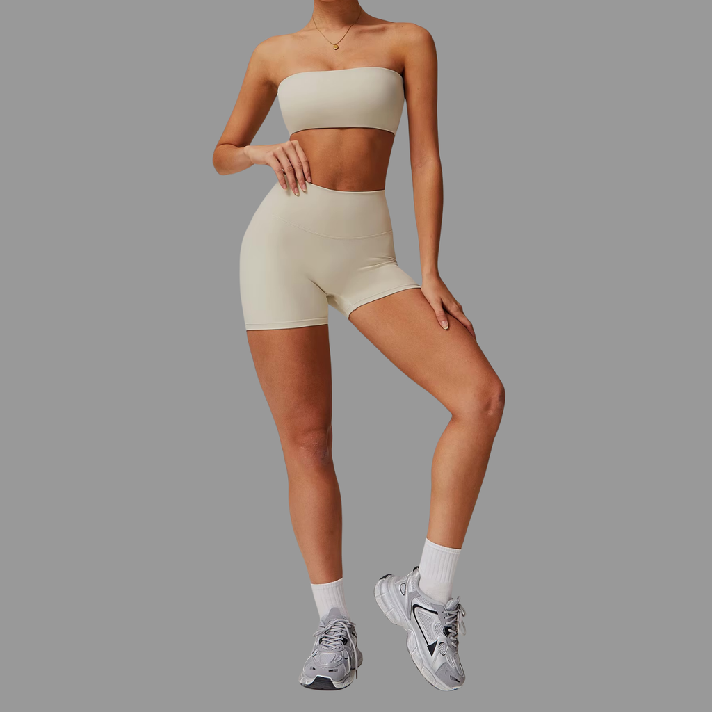 Bandeau type Brassière de sport Beige PILATIV