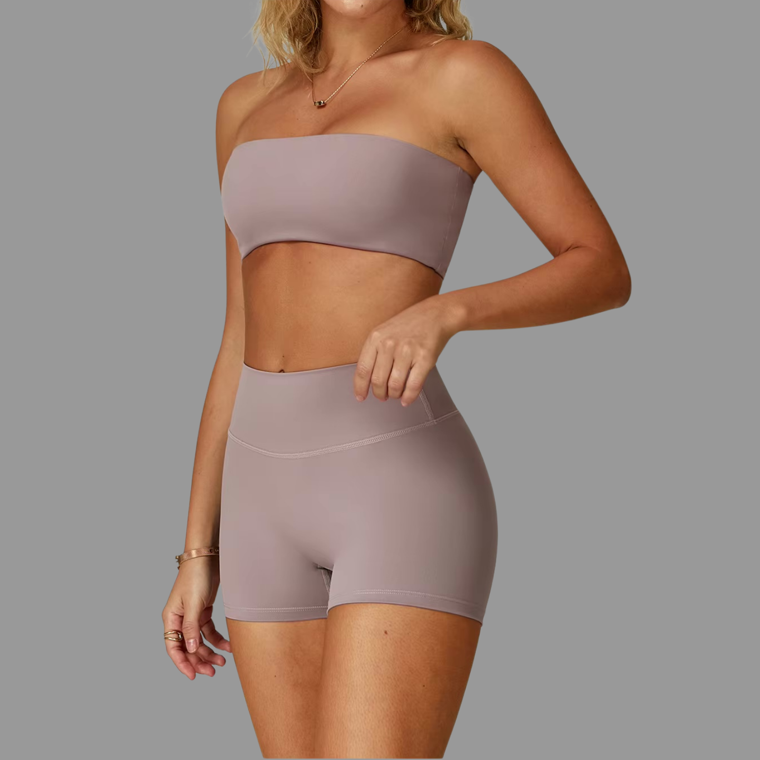 Bandeau type Brassière de sport Violet Pastel PILATIV