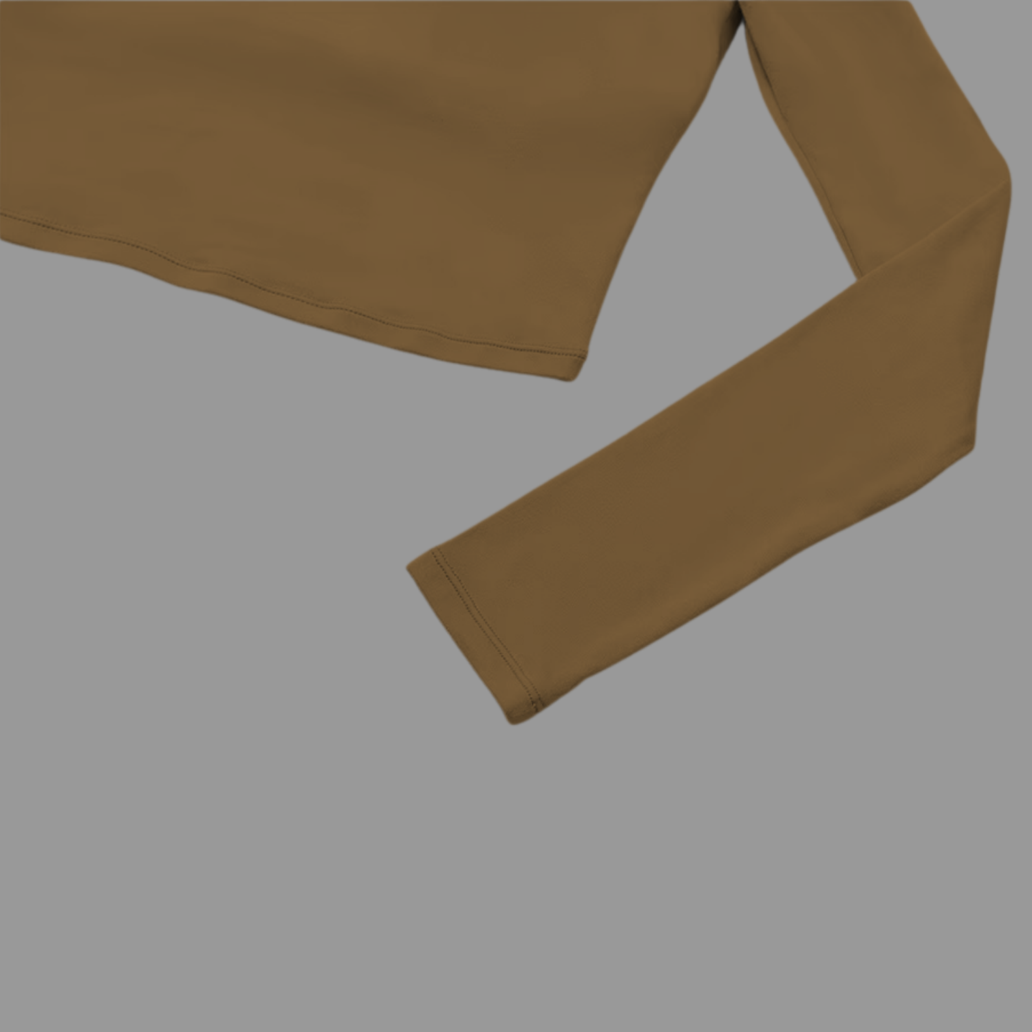 Crop top décontracté Marron à manches longues PILATIV