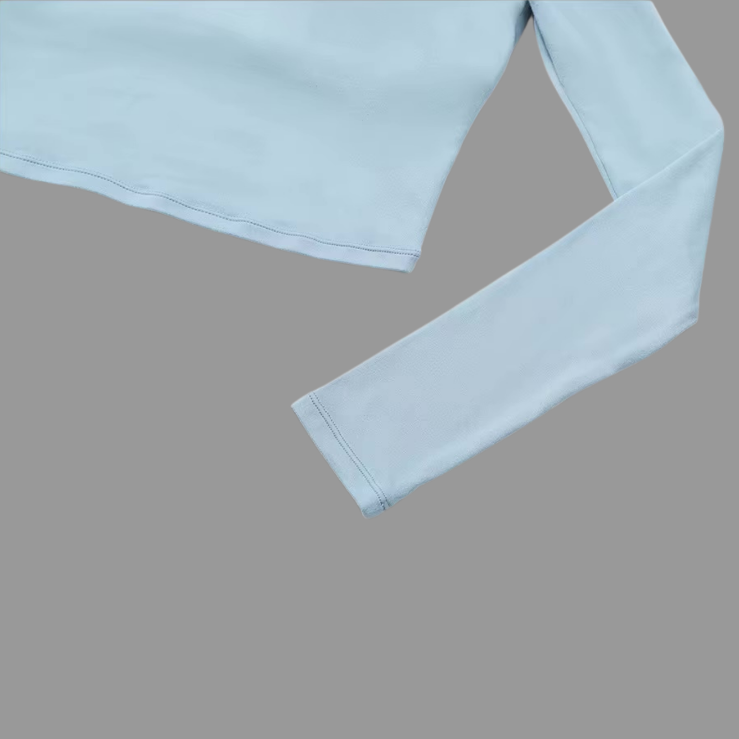 Crop top décontracté à manches longues Bleu clair PILATIV