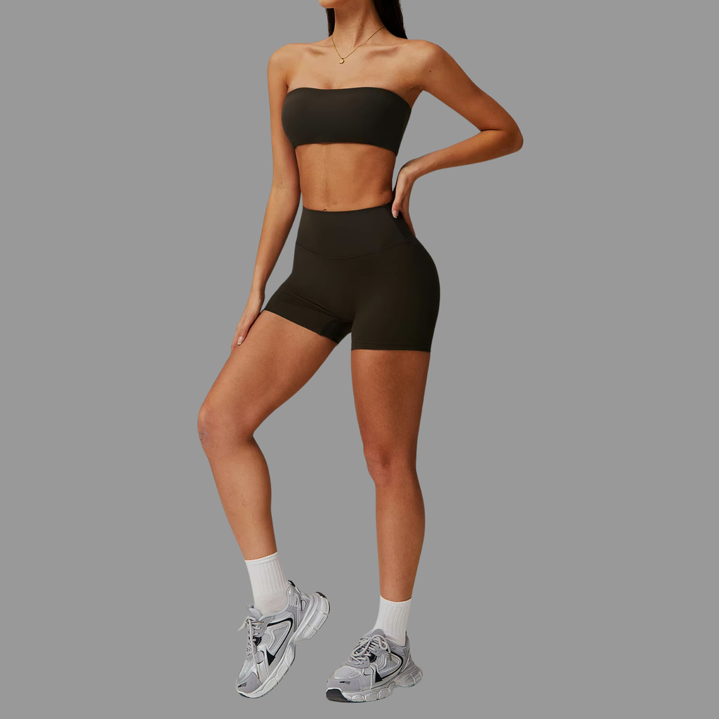 Bandeau type Brassière de sport Noir PILATIV