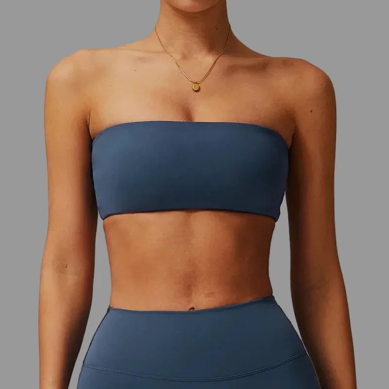 Bandeau type Brassière de sport Bleu PILATIV