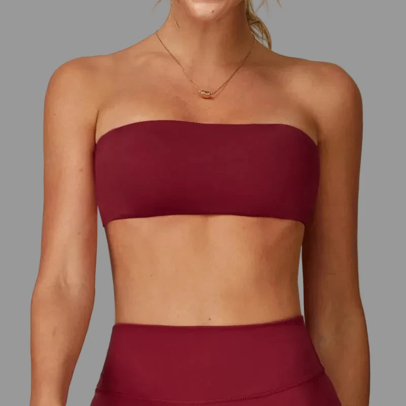 Bandeau type Brassière de sport Rouge PILATIV