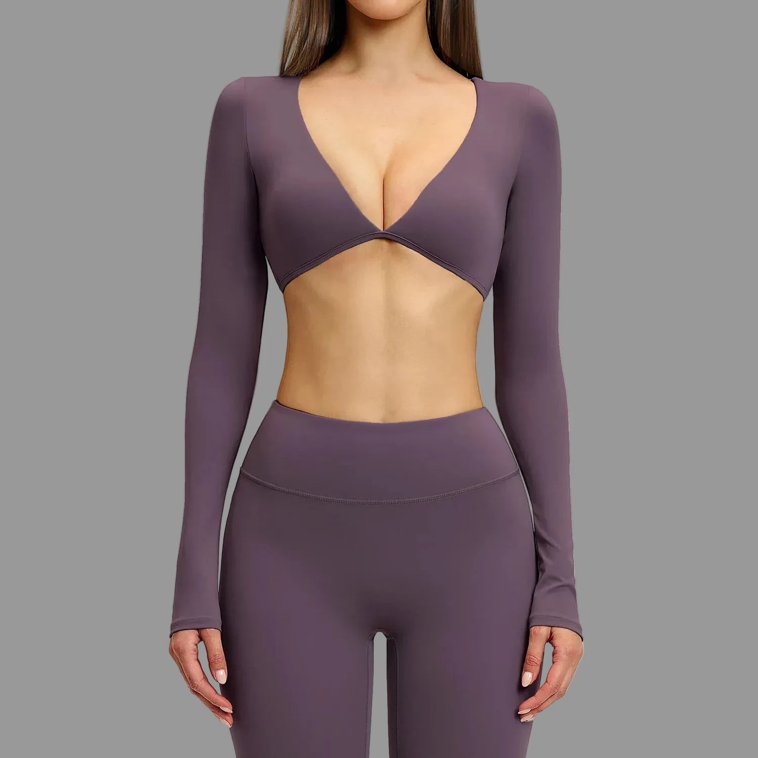 Haut de sport à manches longues Violet PILATIV