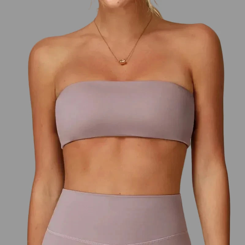 Bandeau type Brassière de sport Violet Pastel PILATIV