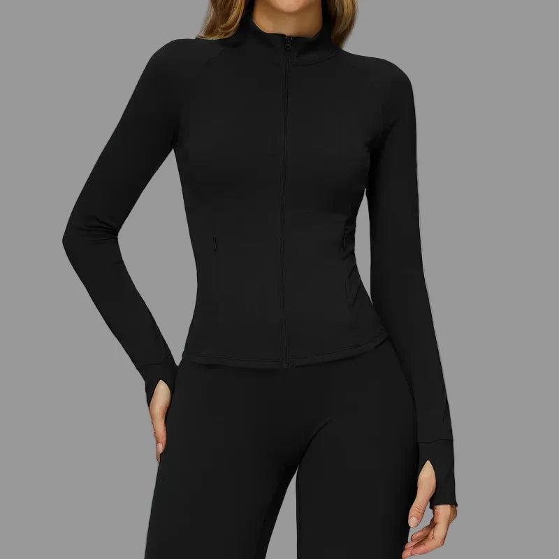 Veste de sport à col zappé Noir PILATIV
